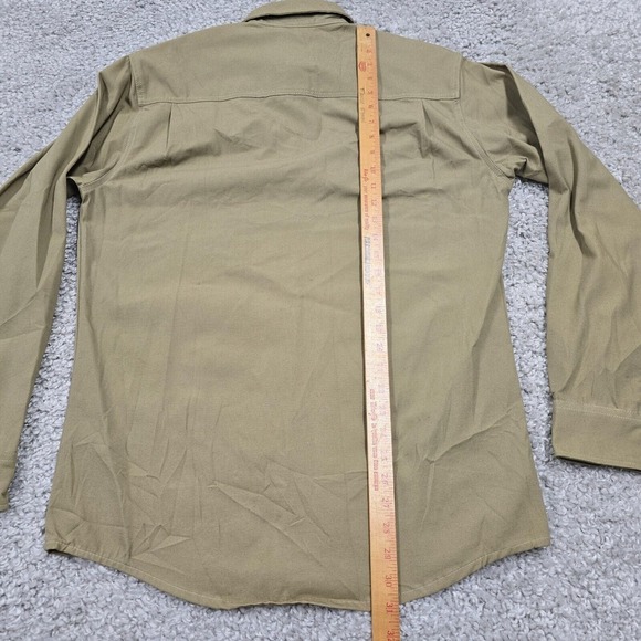 Vintage Rattlers Brand Shirt Mens Medium Khaki Button Up Long Sleeve Workwear - Picture 9 of 11